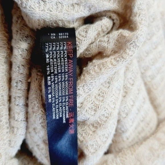 OUT FROM UNDER Beige Waffle Knit Button Down Top - Picture 11 of 11